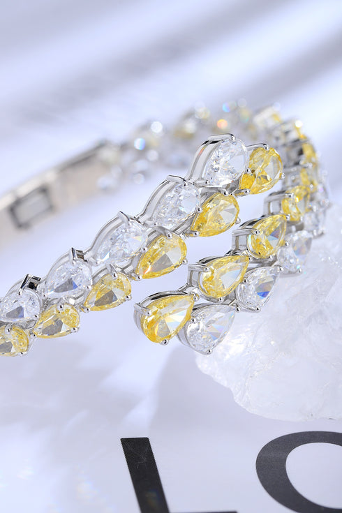 S925 silver, yellow, white, and sparkling diamond (PPSB018Y)