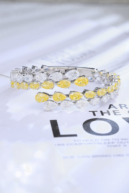S925 silver, yellow, white, and sparkling diamond (PPSB018Y)