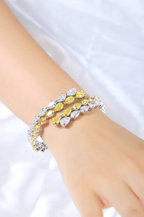 S925 silver, yellow, white, and sparkling diamond (PPSB018Y)