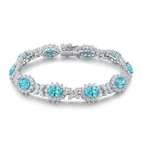 S925 Silver Cultured Paraiba Bracelet A (JL081Y)