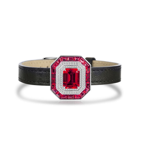 S925 silver cultured ruby bracelet and pendant dual-purpose A (JRURL047Y)