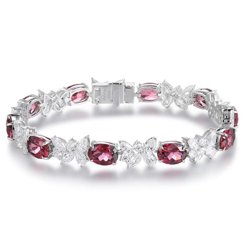 S925 Silver Natural Garnet Bracelet A (JL107Y)