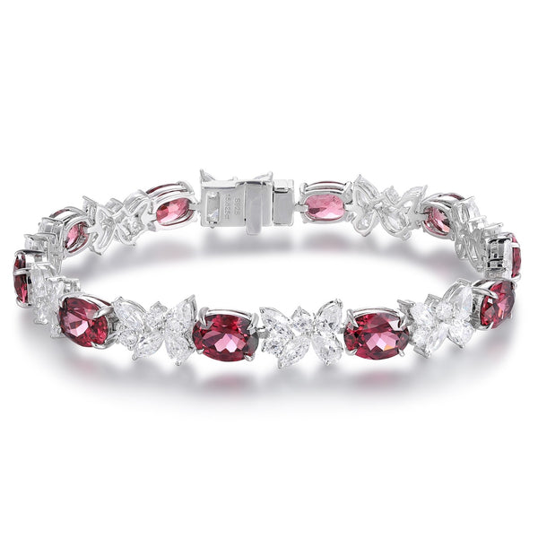 S925 Silver Natural Garnet Bracelet A (JL107Y)