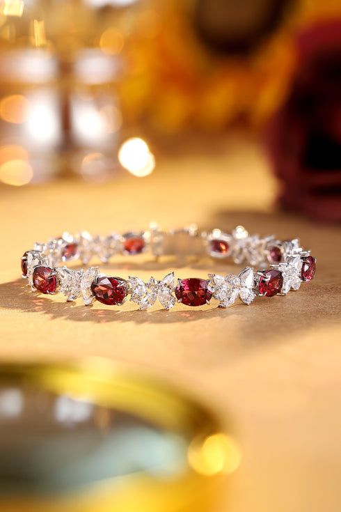 S925 Silver Natural Garnet Bracelet A (JL107Y)