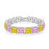 S925 silver yellow-pink sparkling diamond zircon bracelet W (HSQYP92005)