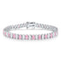S925 silver powder white sparkling diamond zircon egg-shaped bracelet W (POSWPL135Y-3*5)