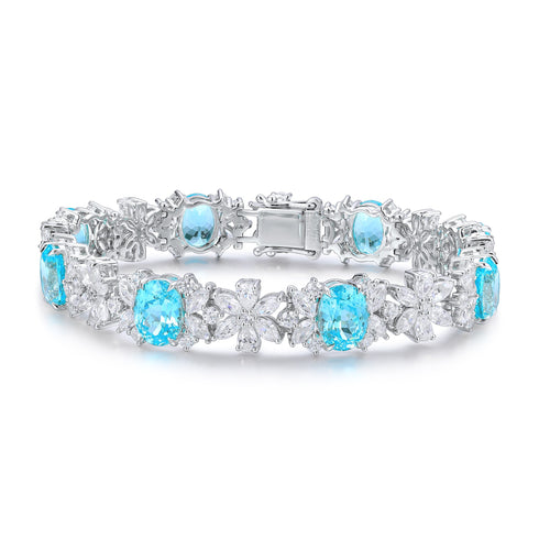 S925 sterling silver cultured Paraiba bracelet W (JL109Y)
