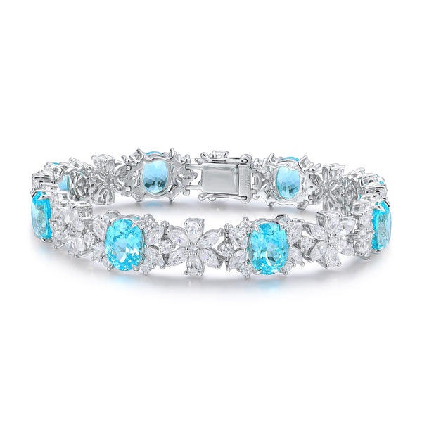 S925 sterling silver cultured Paraiba bracelet W (JL109Y)