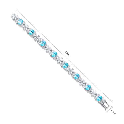 S925 sterling silver cultured Paraiba bracelet W (JL109Y)
