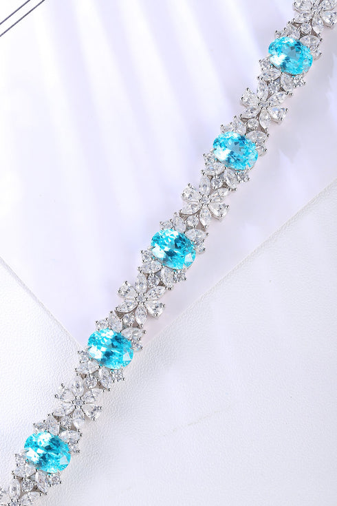 S925 sterling silver cultured Paraiba bracelet W (JL109Y)