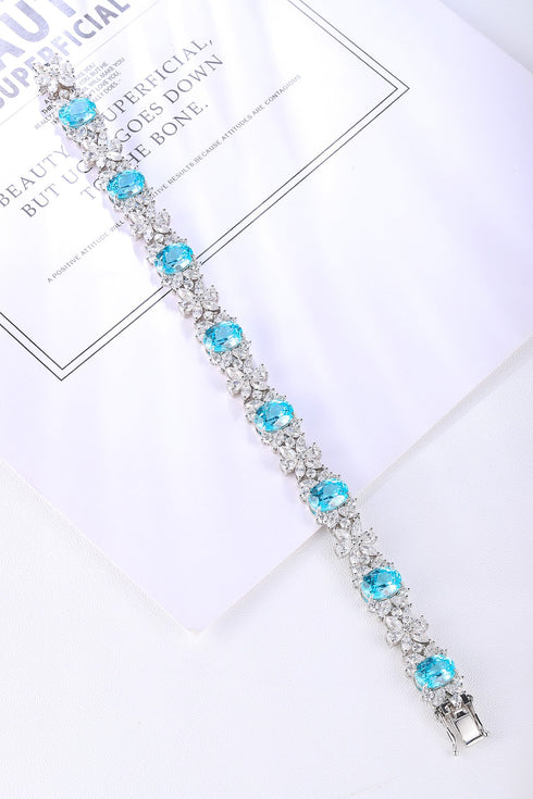 S925 sterling silver cultured Paraiba bracelet W (JL109Y)