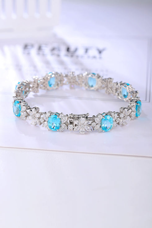 S925 sterling silver cultured Paraiba bracelet W (JL109Y)