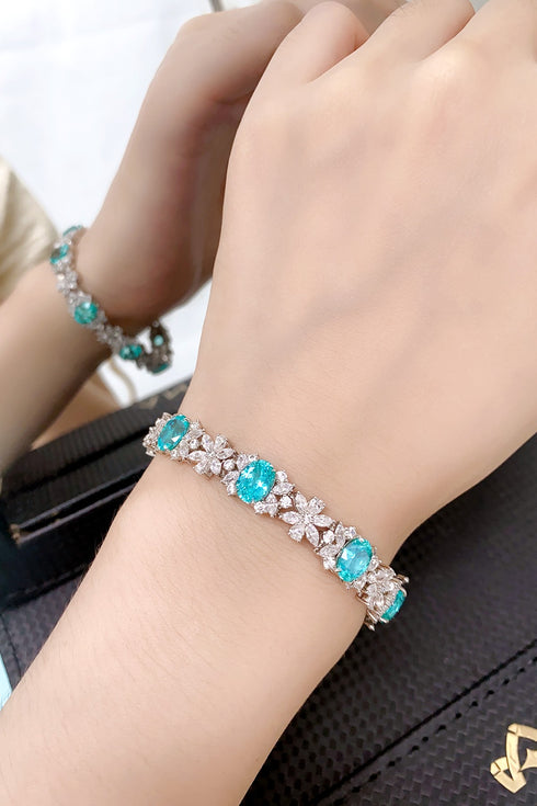 S925 sterling silver cultured Paraiba bracelet W (JL109Y)