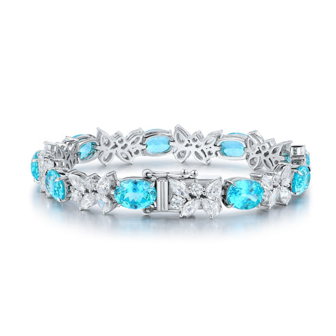 S925 silver cultured Paraiba bracelet W (JL107Y)