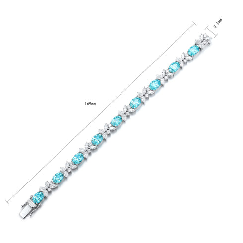S925 silver cultured Paraiba bracelet W (JL107Y)