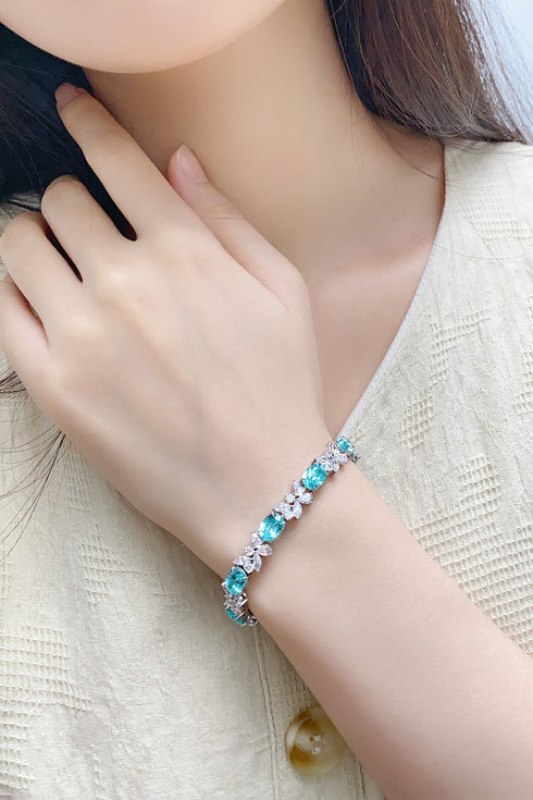 S925 silver cultured Paraiba bracelet W (JL107Y)
