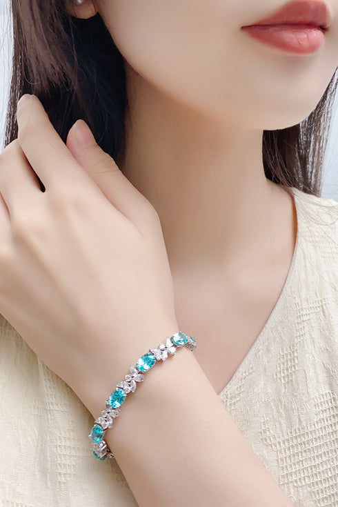 S925 silver cultured Paraiba bracelet W (JL107Y)