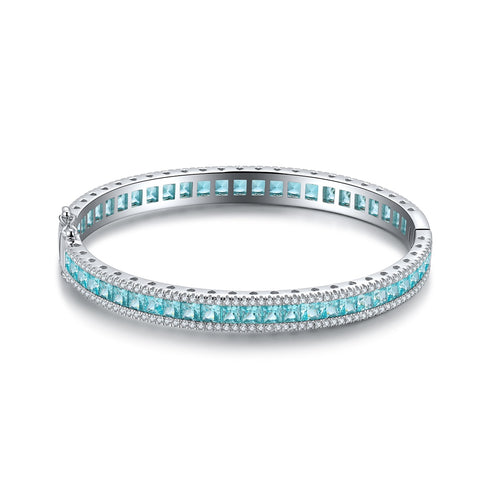S925 silver cultured Paraiba bracelet A (JB005Y)