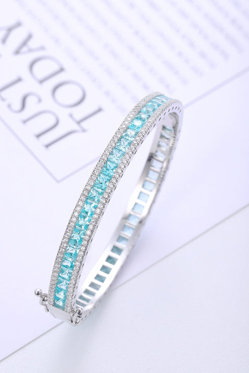 S925 silver cultured Paraiba bracelet A (JB005Y)