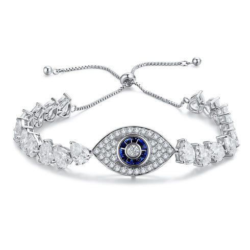 S925 Sterling Silver Cultured Sapphire Bracelet W (JSABL180Y)
