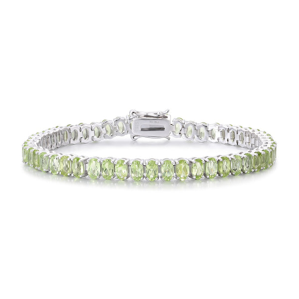 S925 Silver Natural Peridot Bracelet A (JL135Y-3*5)