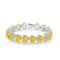 S925 Silver Yellow Shimmering Diamond Zircon Heart-Shaped Bracelet A (HHSY92003-C)