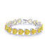 S925 Silver Yellow Shimmering Diamond Zircon Heart-Shaped Bracelet A (HHSY92003-C)
