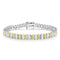 S925 SIlver Yellow White Flash Diamond Zircon Egg Shaped Bracelet W (POSWY135Y-3*5)