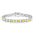 S925 SIlver Yellow White Flash Diamond Zircon Egg Shaped Bracelet W (POSWY135Y-3*5)