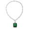 S925 Silver Cultured Emerald Necklace (JSABN09112Y)