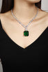 S925 Silver Cultured Emerald Necklace (JSABN09112Y)