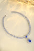 S925 silver cultivated cobalt spinel necklace (JN524Y)