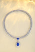S925 silver cultivated cobalt spinel necklace (JN524Y)