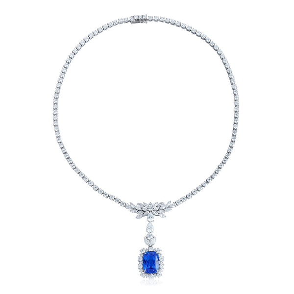 S925 silver cultivated cobalt spinel necklace (JN348Y)
