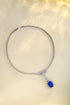 S925 silver cultivated cobalt spinel necklace (JN348Y)