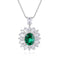 S925 silver cultured emerald necklace (JSEGN451Y)
