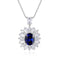 S925 silver cultured sapphire necklace (JSABN451Y)