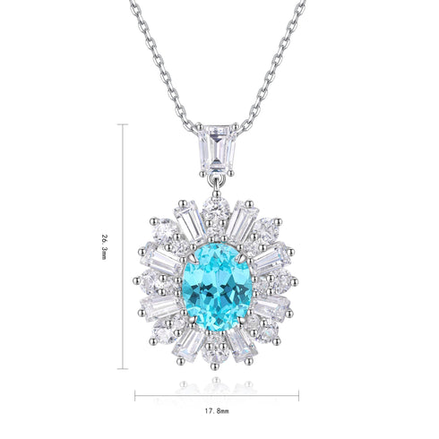 S925 Silver Cultured Paraiba Necklace (JN451Y)