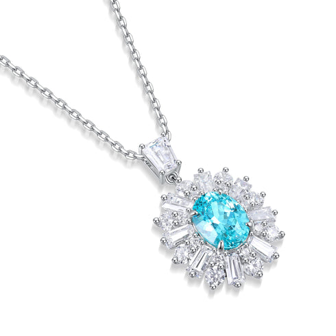 S925 Silver Cultured Paraiba Necklace (JN451Y)