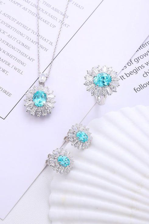 S925 Silver Cultured Paraiba Necklace (JN451Y)