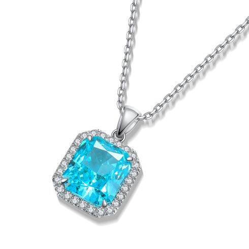 S925 Silver Cultured Paraiba Necklace A (JN220Y)