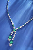 S925 silver cultured emerald necklace (JSEGN745Y)