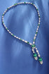 S925 silver cultured emerald necklace (JSEGN745Y)