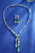S925 silver cultured emerald necklace (JSEGN745Y)