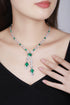S925 silver cultured emerald necklace (JSEGN745Y)