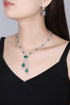 S925 silver cultured emerald necklace (JSEGN745Y)