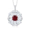 S925 Silver Cultured Ruby Necklace (JRURN035Y)