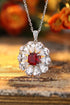 S925 Silver Cultured Ruby Necklace (JRURN035Y)