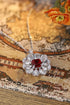 S925 Silver Cultured Ruby Necklace (JRURN035Y)
