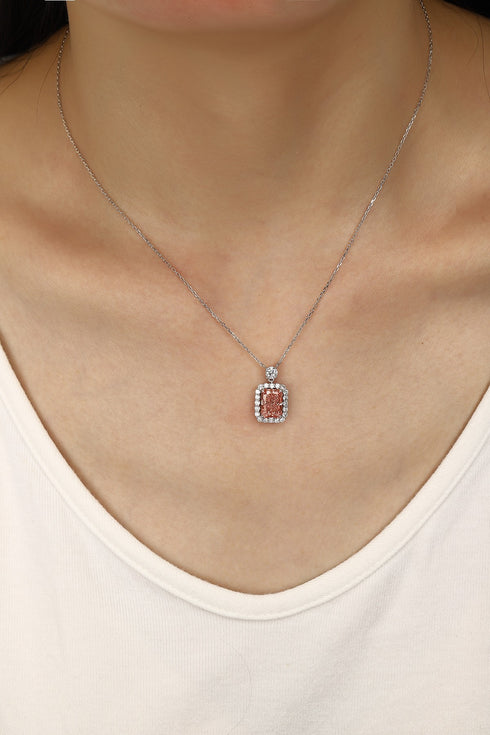 PT950 Cultured Colored Diamond Necklace (PN2387 Platinum)